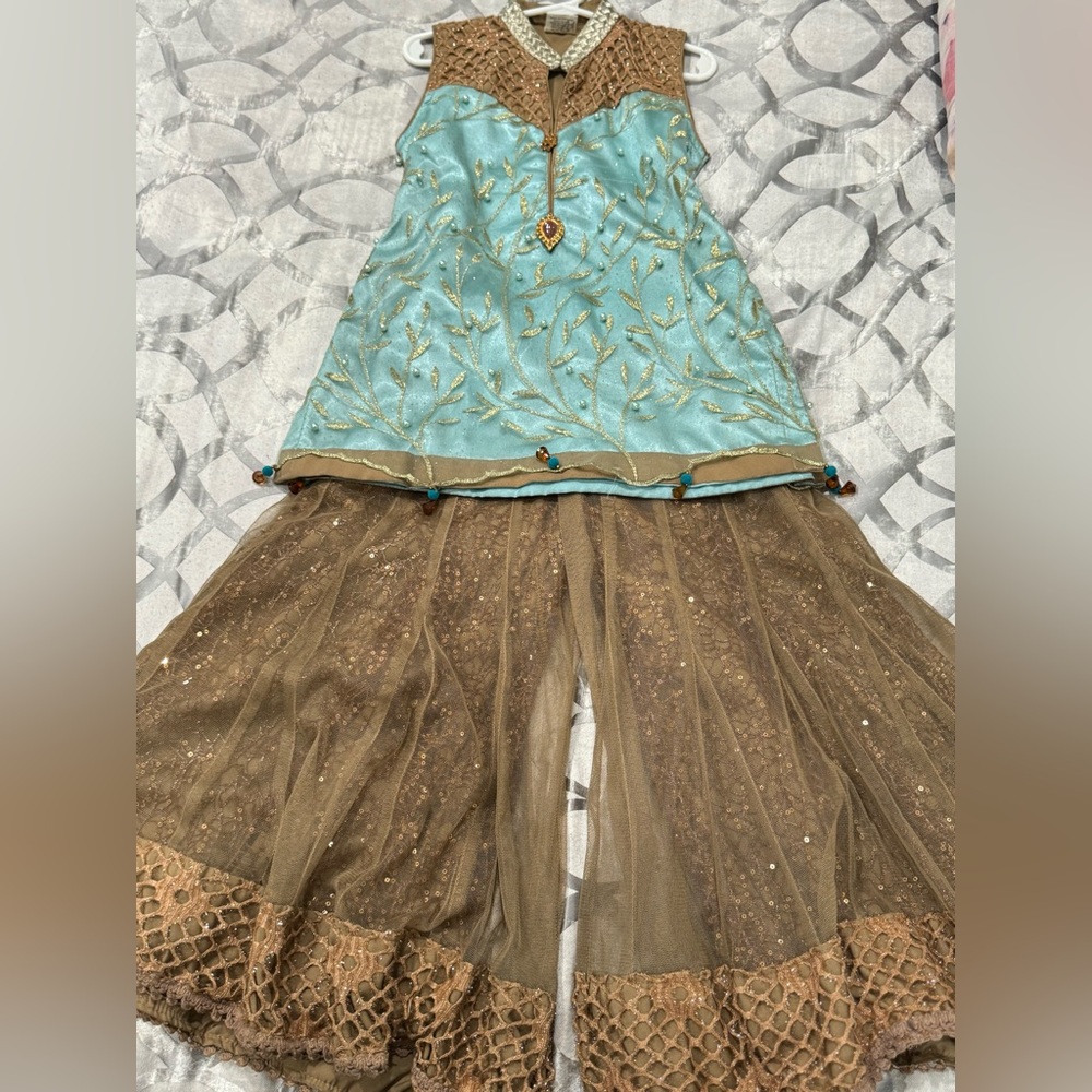 Pakistani girls dress with pants (sharara) size 2